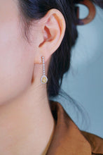 Load image into Gallery viewer, LUOWEND 18K White Gold Real Natural Yellow Diamond Drop Earrings for Women