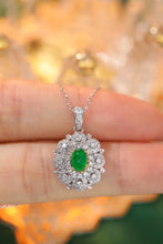 Load image into Gallery viewer, LUOWEND 18K White and Yellow Gold Real Natural Emerald and Diamond Gemstone Necklace for Women