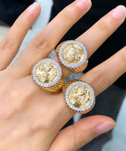 Load image into Gallery viewer, LUOWEND 18K White+Yellow Gold Fine Jewelry Real Natural Diamond Ring for Women