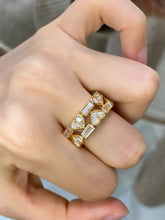 Load image into Gallery viewer, LUOWEND 18K Yellow Gold Fine Jewelry Real Natural Diamond Ring for Women