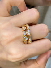 Load image into Gallery viewer, LUOWEND 18K Yellow Gold Fine Jewelry Real Natural Diamond Ring for Women