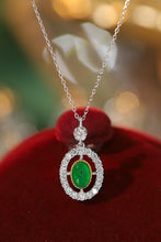 Load image into Gallery viewer, LUOWEND 18K White and Yellow Gold Real Natural Emerald and Diamond Gemstone Necklace for Women