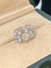 Load image into Gallery viewer, LUOWEND 18K White Gold Fine Jewelry Real Natural Diamond Ring for Women