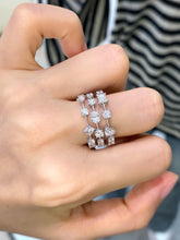Load image into Gallery viewer, LUOWEND 18K White Gold Fine Jewelry Real Natural Diamond Ring for Women