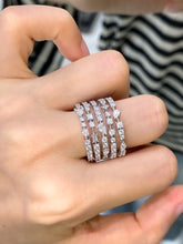 Load image into Gallery viewer, LUOWEND 18K White Gold Fine Jewelry Real Natural Diamond Ring for Women