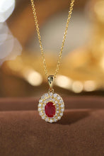 Load image into Gallery viewer, LUOWEND 18K Yellow Gold Real Natural Ruby and Diamond Gemstone Necklace for Women