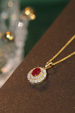 Load image into Gallery viewer, LUOWEND 18K Yellow Gold Real Natural Ruby and Diamond Gemstone Necklace for Women