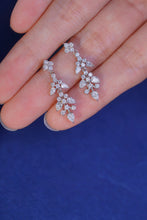 Load image into Gallery viewer, LUOWEND 18K White Gold Real Natural Diamond Drop Earrings for Women