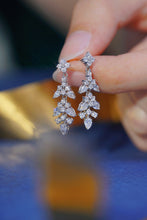 Load image into Gallery viewer, LUOWEND 18K White Gold Real Natural Diamond Drop Earrings for Women