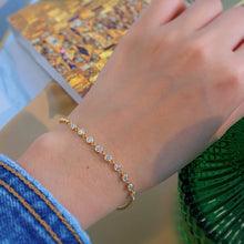 Load image into Gallery viewer, LUOWEND 18K White or Yellow Gold Natural Diamond Bracelet for Women