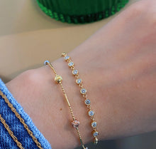 Load image into Gallery viewer, LUOWEND 18K White or Yellow Gold Natural Diamond Bracelet for Women