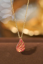 Load image into Gallery viewer, LUOWEND 18K Yellow Gold Real Natural Ruby Pendant Necklace for Women