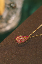 Load image into Gallery viewer, LUOWEND 18K Yellow Gold Real Natural Ruby Pendant Necklace for Women
