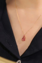 Load image into Gallery viewer, LUOWEND 18K Yellow Gold Real Natural Ruby Pendant Necklace for Women