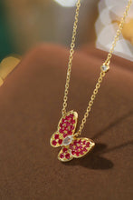 Load image into Gallery viewer, LUOWEND 18K Yellow Gold Real Natural Ruby Pendant Necklace for Women