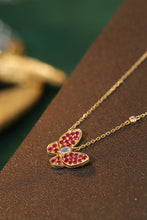 Load image into Gallery viewer, LUOWEND 18K Yellow Gold Real Natural Ruby Pendant Necklace for Women