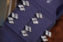 Load image into Gallery viewer, LUOWEND 18K White Gold Real Natural Diamond Stud Earrings for Women
