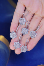 Load image into Gallery viewer, LUOWEND 18K White Gold Real Natural Diamond Hoop Earrings for Women