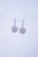 Load image into Gallery viewer, LUOWEND 18K White Gold Real Natural Diamond Hoop Earrings for Women