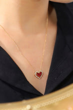 Load image into Gallery viewer, LUOWEND 18K Yellow Gold Real Natural Ruby and Diamond Gemstone Necklace for Women