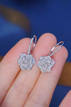 Load image into Gallery viewer, LUOWEND 18K White Gold Real Natural Diamond Hoop Earrings for Women