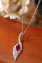 Load image into Gallery viewer, LUOWEND 18K White Gold Real Natural Ruby and Diamond Gemstone Necklace for Women