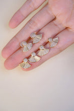 Load image into Gallery viewer, LUOWEND 18K Yellow Gold Real Natural Diamond Stud Earrings for Women