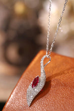 Load image into Gallery viewer, LUOWEND 18K White Gold Real Natural Ruby and Diamond Gemstone Necklace for Women