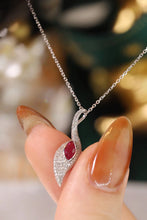 Load image into Gallery viewer, LUOWEND 18K White Gold Real Natural Ruby and Diamond Gemstone Necklace for Women