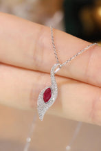 Load image into Gallery viewer, LUOWEND 18K White Gold Real Natural Ruby and Diamond Gemstone Necklace for Women