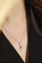 Load image into Gallery viewer, LUOWEND 18K White Gold Real Natural Ruby and Diamond Gemstone Necklace for Women