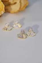 Load image into Gallery viewer, LUOWEND 18K Yellow Gold Real Natural Diamond Stud Earrings for Women