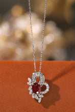 Load image into Gallery viewer, LUOWEND 18K White Gold Real Natural Ruby and Diamond Gemstone Necklace for Women