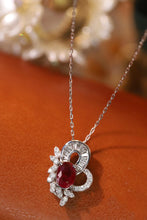 Load image into Gallery viewer, LUOWEND 18K White Gold Real Natural Ruby and Diamond Gemstone Necklace for Women