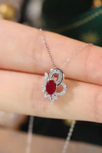 Load image into Gallery viewer, LUOWEND 18K White Gold Real Natural Ruby and Diamond Gemstone Necklace for Women