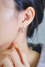 Load image into Gallery viewer, LUOWEND 18K White and Yellow Gold Real Natural Diamond Stud Earrings for Women