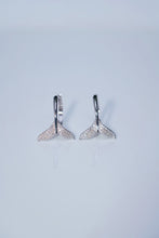 Load image into Gallery viewer, LUOWEND 18K White Gold Real Natural Diamond Hoop Earrings for Women
