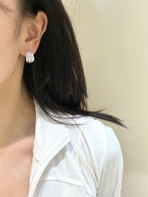 Load image into Gallery viewer, LUOWEND 18K White Gold Fine Jewelry Large Size Real Natural Diamond Earring for Women