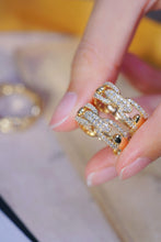 Load image into Gallery viewer, LUOWEND 18K Yellow Gold Real Natural Diamond Ring for Women