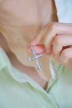 Load image into Gallery viewer, LUOWEND 18K White Gold Real Natural Diamond Pendant Necklace for Women