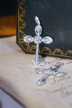 Load image into Gallery viewer, LUOWEND 18K White Gold Real Natural Diamond Pendant Necklace for Women