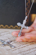 Load image into Gallery viewer, LUOWEND 18K White Gold Real Natural Diamond Pendant Necklace for Women