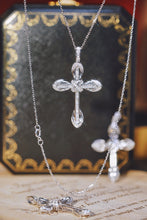 Load image into Gallery viewer, LUOWEND 18K White Gold Real Natural Diamond Pendant Necklace for Women