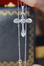 Load image into Gallery viewer, LUOWEND 18K White Gold Real Natural Diamond Pendant Necklace for Women