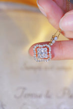 Load image into Gallery viewer, LUOWEND 18K Yellow Gold Real Natural Diamond Pendant Necklace for Women