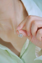 Load image into Gallery viewer, LUOWEND 18K Yellow Gold Real Natural Diamond Pendant Necklace for Women