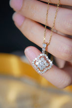 Load image into Gallery viewer, LUOWEND 18K Yellow Gold Real Natural Diamond Pendant Necklace for Women