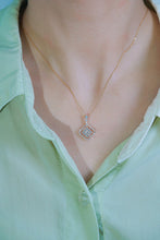 Load image into Gallery viewer, LUOWEND 18K Yellow Gold Real Natural Diamond Pendant Necklace for Women