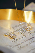 Load image into Gallery viewer, LUOWEND 18K Yellow Gold Real Natural Diamond Pendant Necklace for Women