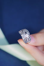 Load image into Gallery viewer, LUOWEND 18K White Gold Real Natural Diamond Ring for Women